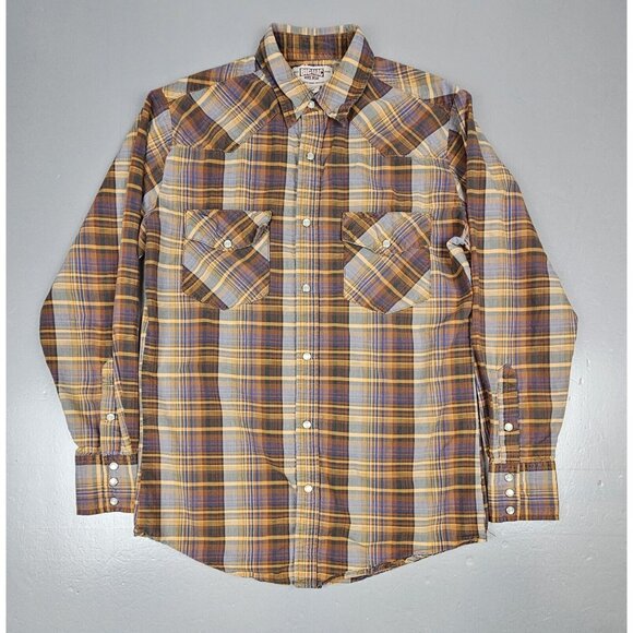 Big Mac Western Shirt Mens Size Small. Vintage‎ Pearl Snap Plaid Button Up - Picture 1 of 7